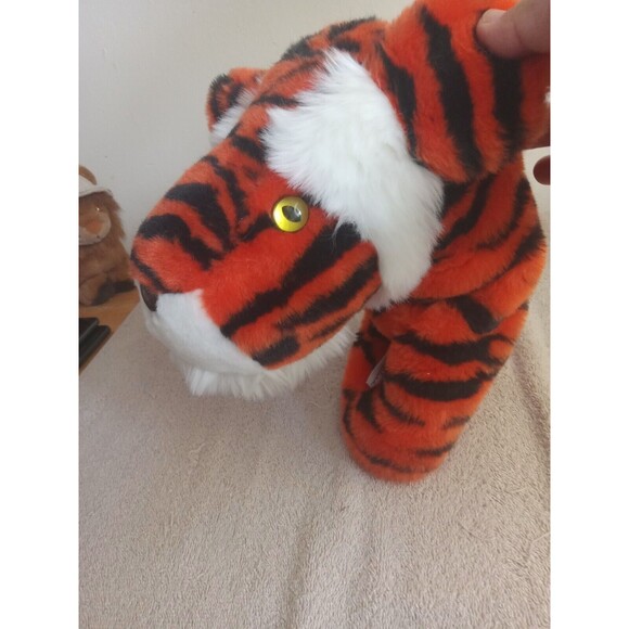 PUPPET PLUSH DAPHNE  TIGER BRIGHT ORANGE WITH BLACK STRIPES - Picture 6 of 6